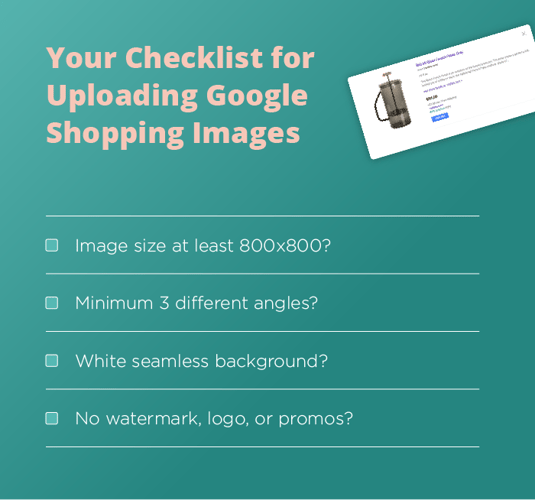 checklist for uploading google shopping images